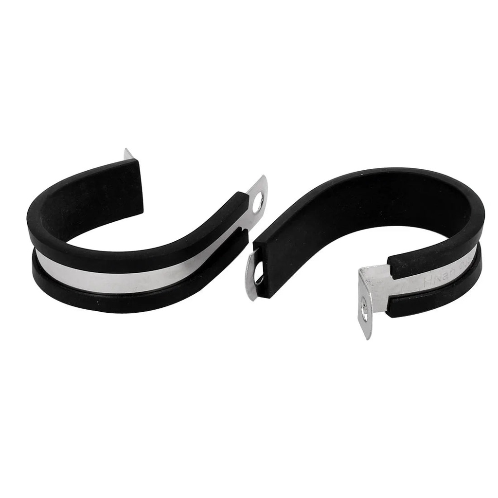 38Mm Dia EPDM Rubber Lined P Clips Cable Hose Pipe Clamps Holder 2Pcs