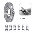 9.8Ft Adjustable Large Hose Clamps Worm Gear Stainless Steel Clamp +6 Fasteners