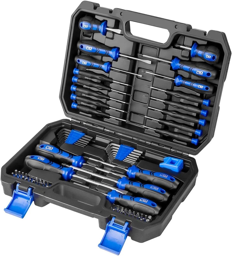Prostormer Magnetic Screwdriver Set, 79-Piece Multi-Purpose Slotted/Phillips Screwdriver Kit with Precision Screwdrivers, Allen Wrench Set and Screwdriver Bits for DIY and Repair Works