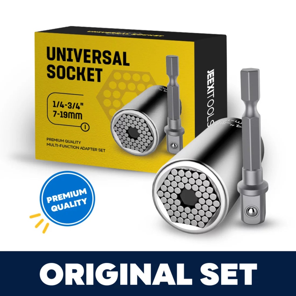 Universal Socket Tools Gifts for Men Dad - 2Pcs Socket Set with Power Drill Adapter Cool Stuff, Super Universal Socket Grip Gadgets for Men, Tool for Men Women Husband, Stocking Stuffers for Men