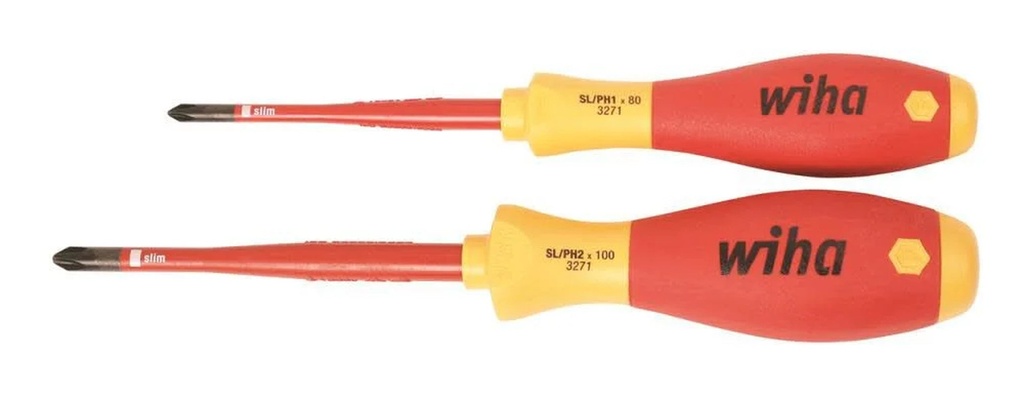 Wiha Insulated Terminal Block Xeno Screwdriver Set 2 Piece