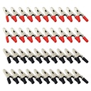 CPAN 40Pcs Red & Black Electrical Test Clamps Metal Alligator Clips with Handle Bulk