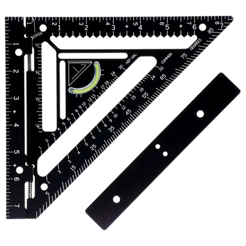 Clearance Sale!Ruler Innovative Rafter Square Tool Rafter Square Tool Adjustable Carpentry Squares High Precision Aluminum Alloy Triangle Ruler with Block 1Ml