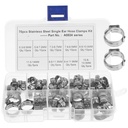 70Pcs Clamp Assortment Kit 304 Stainless Steel Crimp Rings Pipe Tubing Cinch Clamps