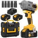 JEXUGK 1000N.M(740Ft-Lbs) 21V Cordless Impact Wrench,1/2 Inch High Torque Impact Gun with 2 X 4.0Ah Batteries & 5 Sockets,Electric Impact Variable Speeds for Car Truck Mower