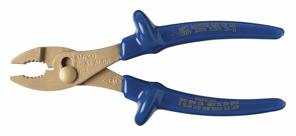Ampco Safety Tools Slip Joint Plier,8-3/16" L,15/16" Jaw L IP-31