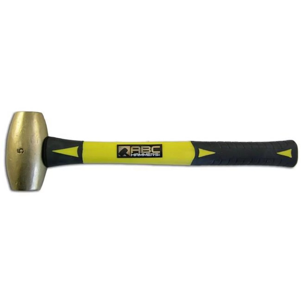 ABC Hammers ABC5BF 5 Lb. Brass Hammer with 15 In. Fiberglass Handle