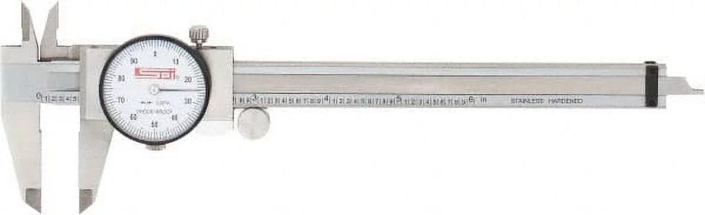 SPI 17-970-5 Calibrated Dial Caliper with White Dial, 0" to 6 Inch Range