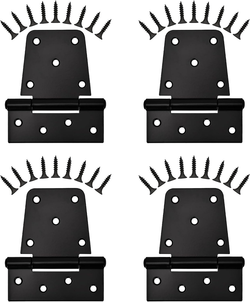 Heavy Duty Gate Hinges Sange Sopffy,4 Pack Gate Hinges Black Iron 3.5 Inch,Gate Hinges for Wooden Fences Heavy Duty, Hinges Outdoor for Barn Shed Deck Wood Door Fences Gate(Screws Included)