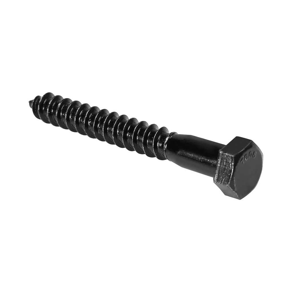 3/8" X 3" Hex Lag Bolts Black (10 Pcs) Hex Head Lag Screws, Stainless Steel Black Lag Bolts, Heavy Duty Lag Bolts