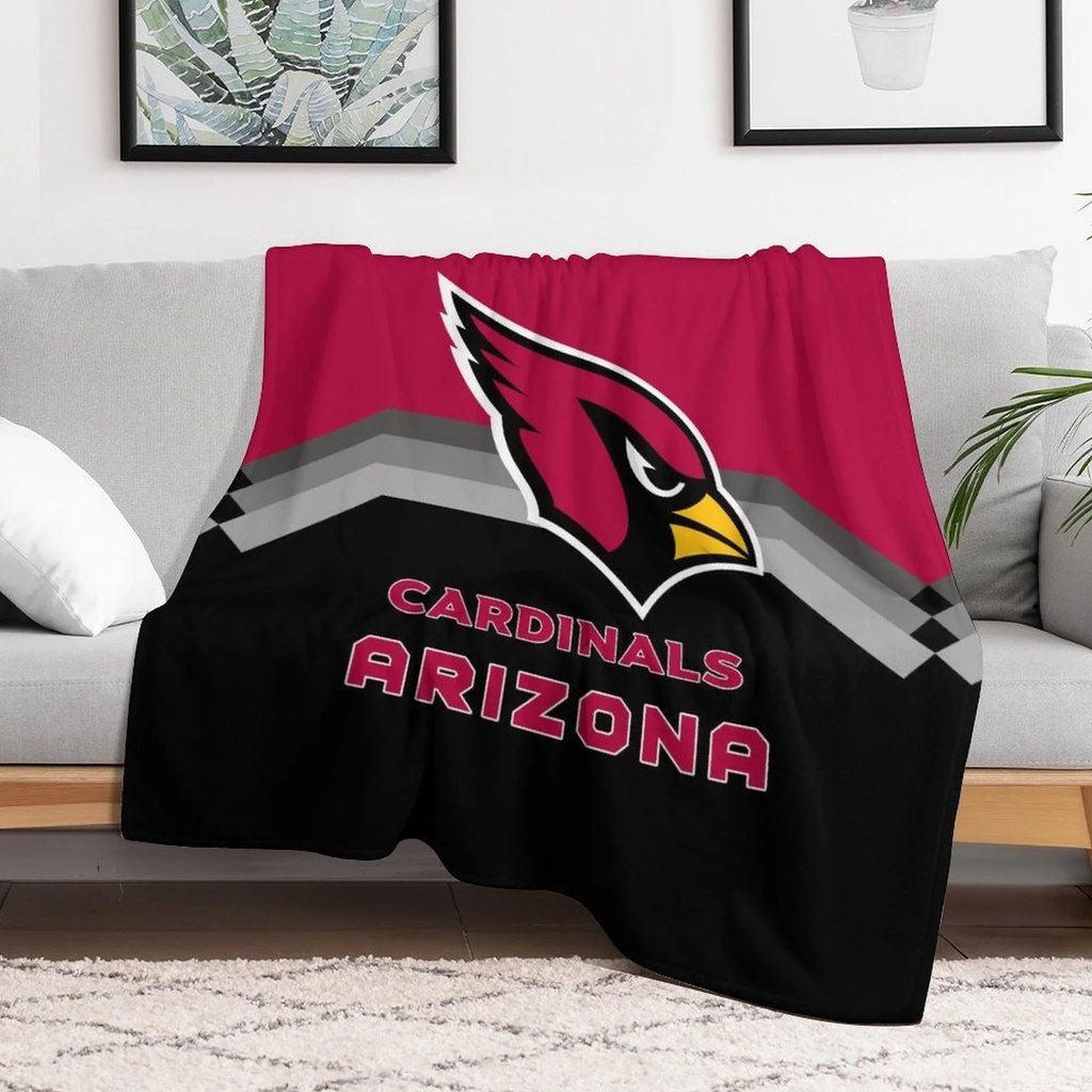 Arizona_Cardinals Football Throw Blanket Personalized Flannel Blanket for Bed Office for Men Women Fans Gifts 50"X40"