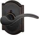 St. Annes Right Handed Lever with Camelot Non-Turning Lock, Aged Bronze (F170 STA 716 CAM RH)