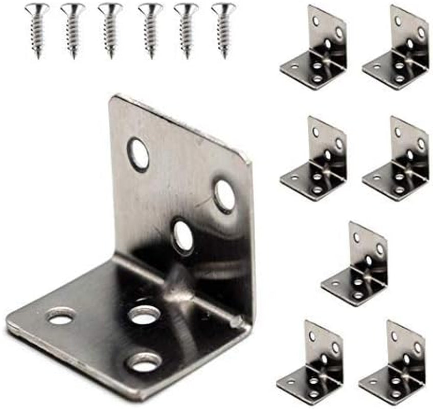 LC LICTOP Stainless Steel Shelf Support Corner Brace for Wood Mounting Heavy Duty Angle Code Right Angle,38Mmx30Mmx1.5Mm(Thick) 8Pcs