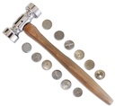 Toolusa 10" (25.4 Cm) Texturing Hammer | 12 Interchangeable Patterns | Solid Wood Handle | Comprehensive Metal Imprinting Solution