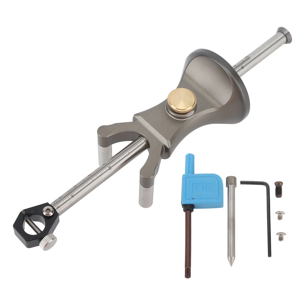 Precision Woodworking Linear Arc Scriber Tool with Tungsten Steel Blade - Aluminum Alloy Construction for Arc Straight Line Scribing