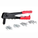 Hyper Tough 9.5 Inch Rivet Tool with 40 Assorted Rivets TN12556J, Black and Red