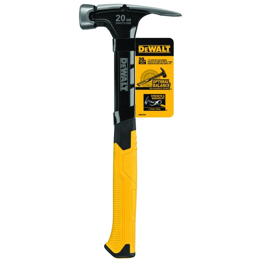 DEWALT 20 Oz. Smooth Face Rip Hammer 7-1/2" Steel Handle