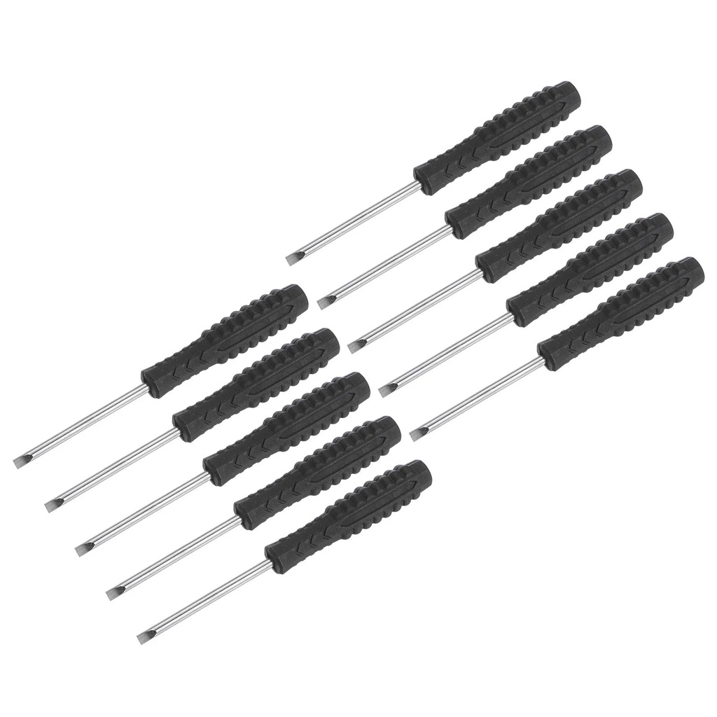 Mini Slotted Screwdriver, 3.0Mm Flat Head with Nonslip Handle for Small Appliances, 10 Pack