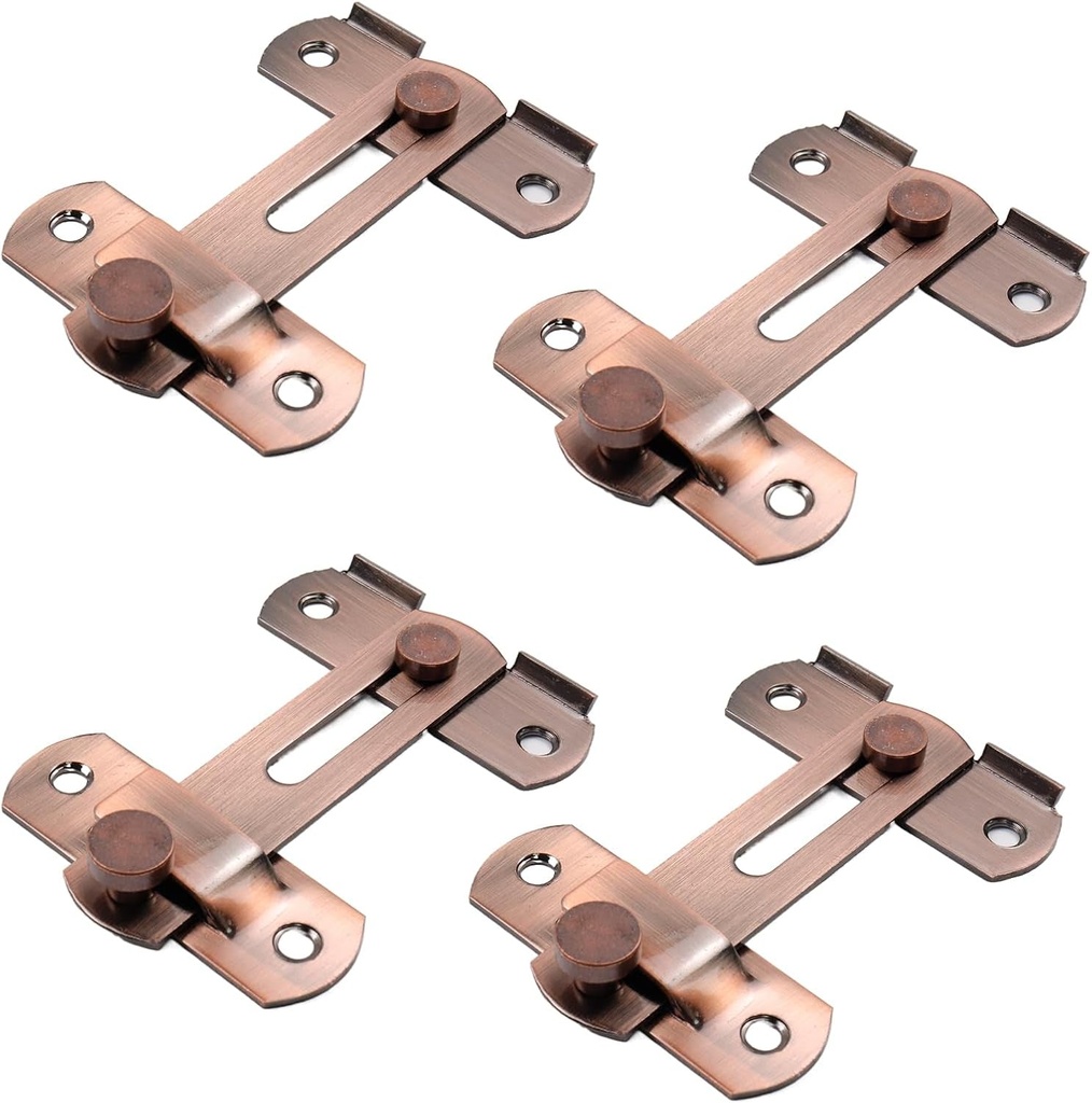 4-Inch Stainless Steel Barn Door Latches 180 Degree Sliding Flip Latch Red Bronze Gate Latch, Pack of 4