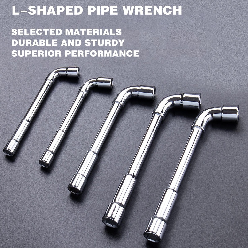 Metric L Shaped Angled Hex Socket Wrench Plated, Double-Head Elbow Hex Wrench Set for Mechanic Repair Tool (6Mm,7Mm,8Mm,9Mm,10Mm)