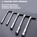 Metric L Shaped Angled Hex Socket Wrench Plated, Double-Head Elbow Hex Wrench Set for Mechanic Repair Tool (6Mm,7Mm,8Mm,9Mm,10Mm)