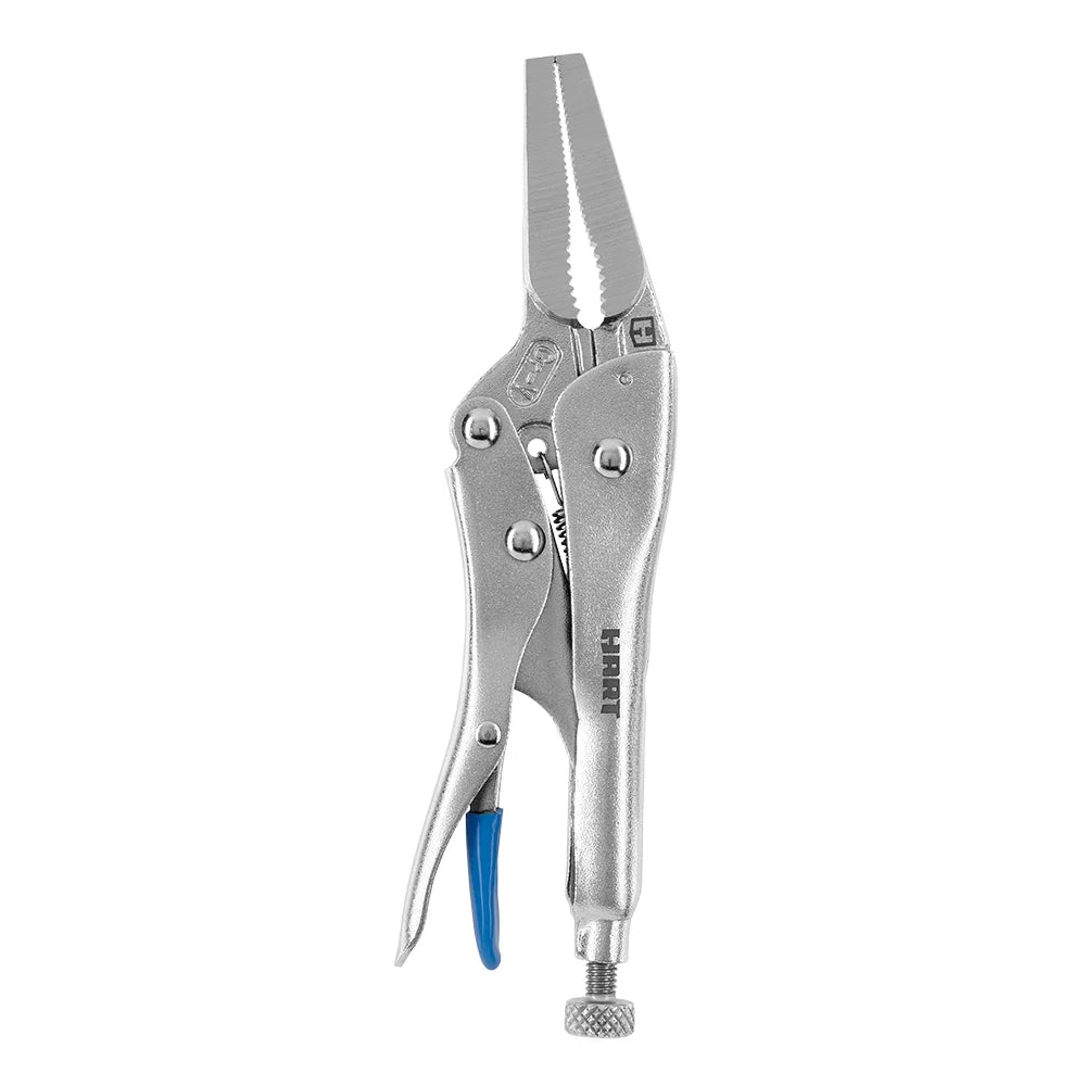 HART 6-Inch Long Nose Locking Pliers, Chrome Vanadium Steel