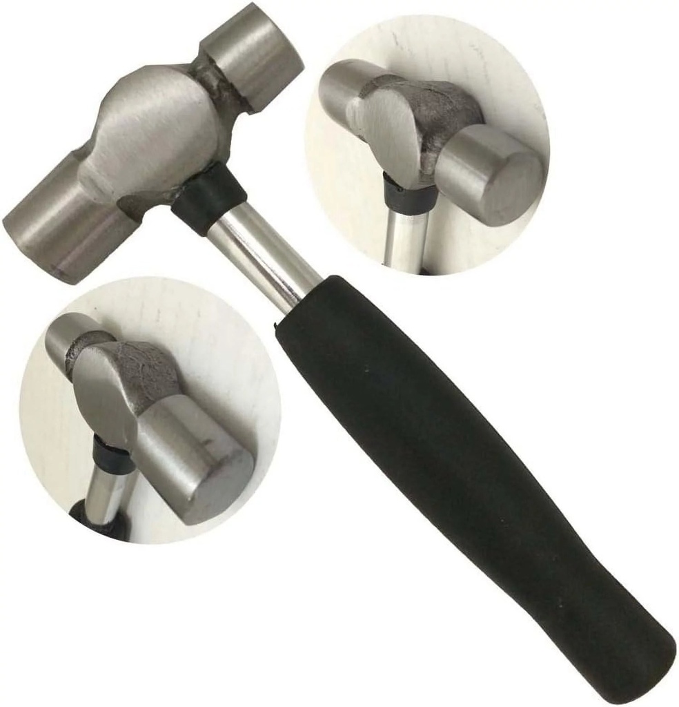 Artesia Tool 6 Inch Mini Ball Peen Hammer 4 Oz Rubberized Handle Great for Metalworking, Jewelry Design, Install Small Nails, Set Eyelets