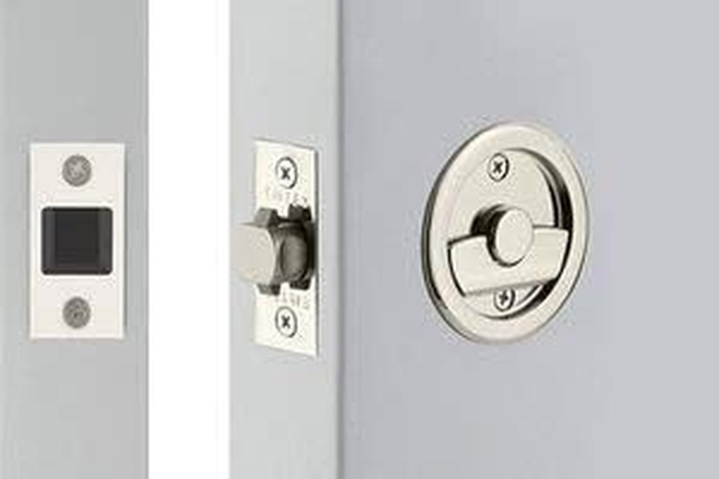 Emtek Tubular Pocket Door (Round Privacy, Polished Chrome (US26))