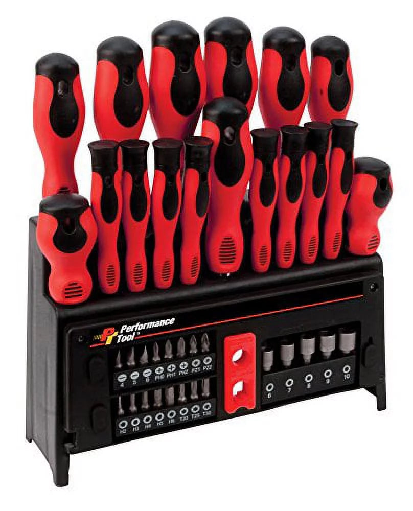 Performance Tool W1727 39Pc Screwdriver Set W/ Rack
