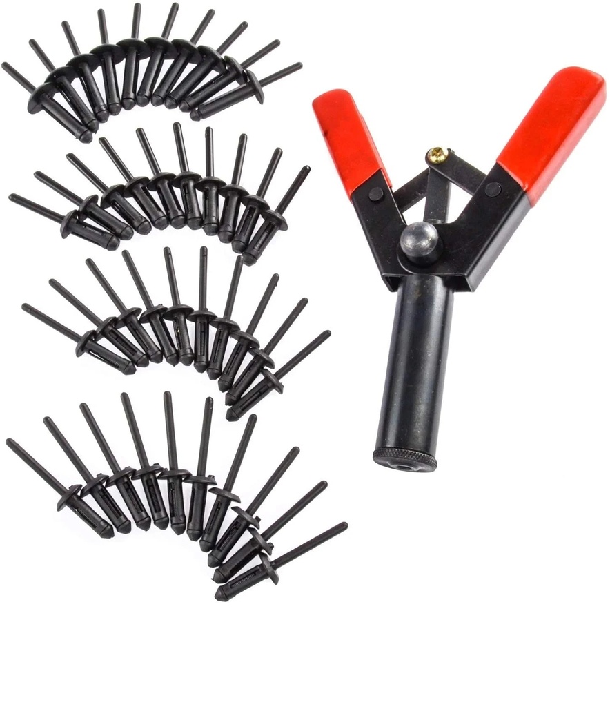 Poly Rivet Gun Set | 41-Piece | Includes Rivet Tool and 40 Rivets