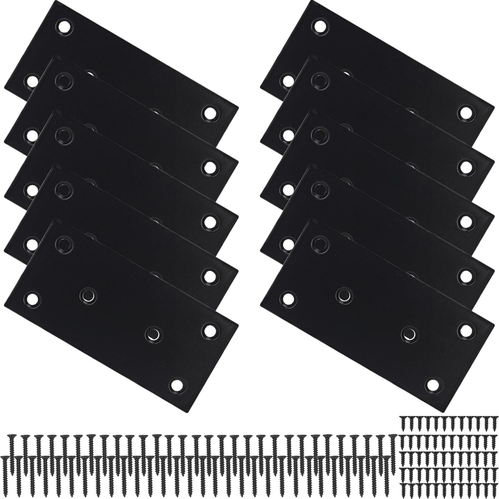 8 Pack Mending Plate,Stainless Steel Flat Straight Brace Brackets, Double-Wide Metal Plate, Durable & Anti-Rust for Furniture Fastening & Fixing, Great for DIY Woodworking (48*100)