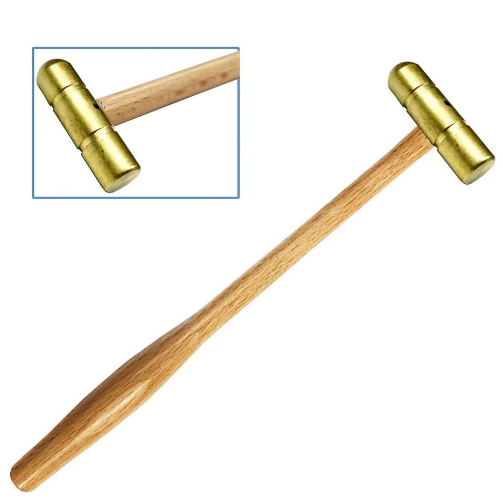 Brass Hammer Small Flat Face & Domed Head 2Oz Solid Brass Jewelry Work Hammer