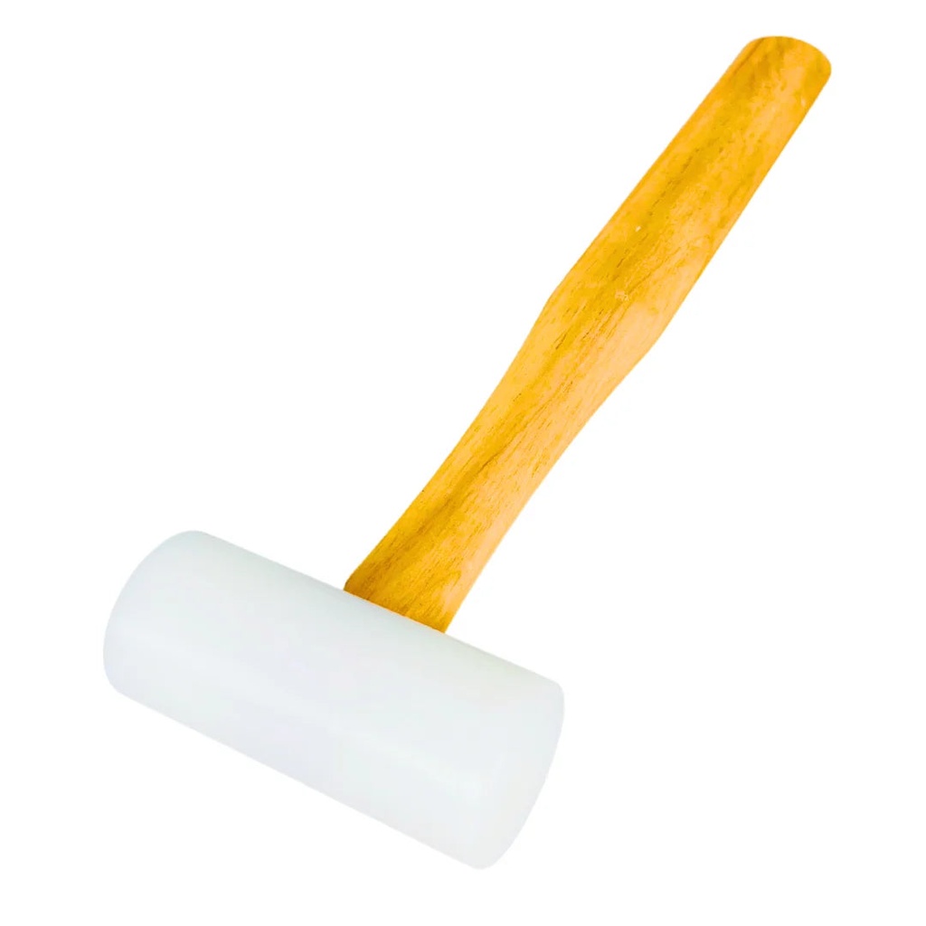 Toolusa 12.5" (31.8 Cm) Nylon Dual-Head Hammer | Wooden Handle | Gentle on Metals | Ideal for Jewelers & Craftsmen