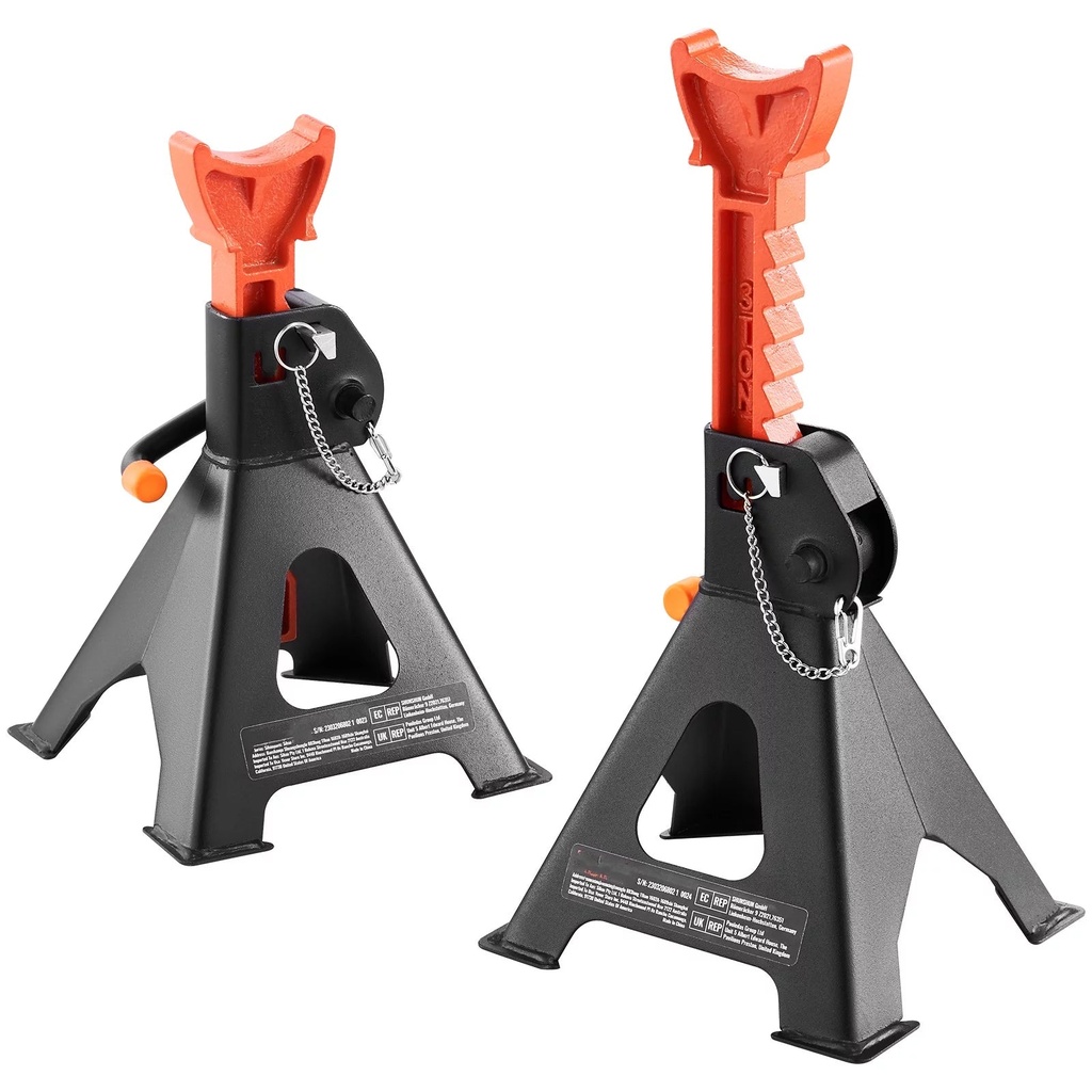 BENTISM Jack Stand 3T (6,000 Lbs) Capacity Steel Adjustable 10.8In-16.3In Low Profile Auto Car Jack Stands with Metal Latch for SUV MPV Sedan 1 Pair