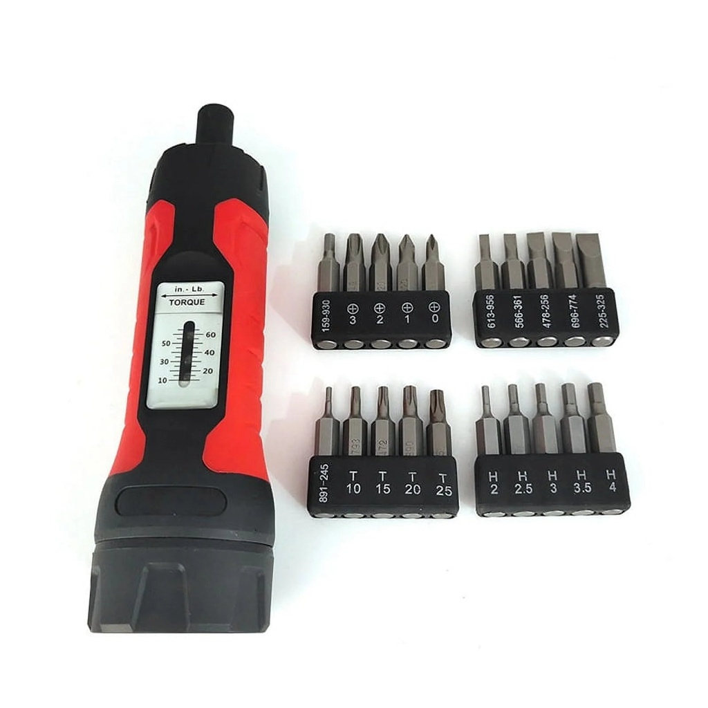 Adjustable Manual Torque Screwdriver Set Torque Screwdriver with 20 Screwdriver Bits.