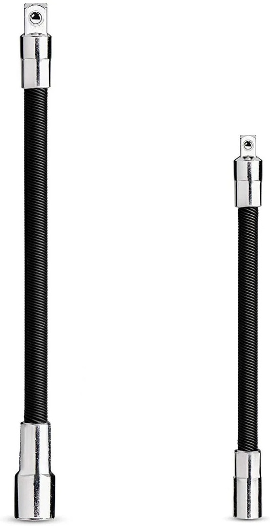 NEIKO 00239A Flexible Extension-Bar Set, 1/4-Inch and 3/8-Inch Drives, Flexible Socket Extension Bars, 2-Piece Set
