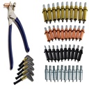 Cleco Temporary Fasteners Rivets Pins (40) Pliers and 5 Sheet Metal Edge Clamps