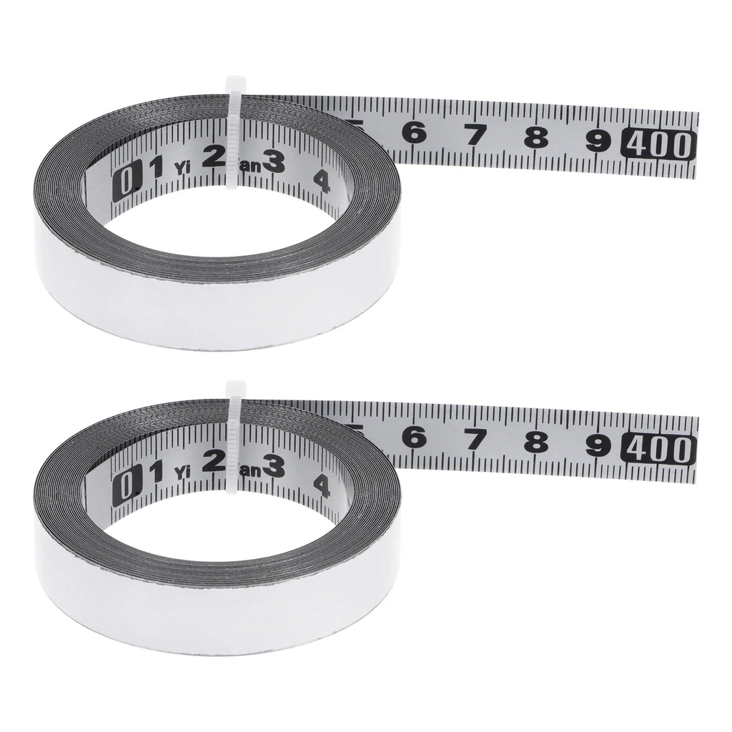 Self-Adhesive Measuring Tape 400Cm Stainless Steel Metric Left to Right Read, 2 Pieces