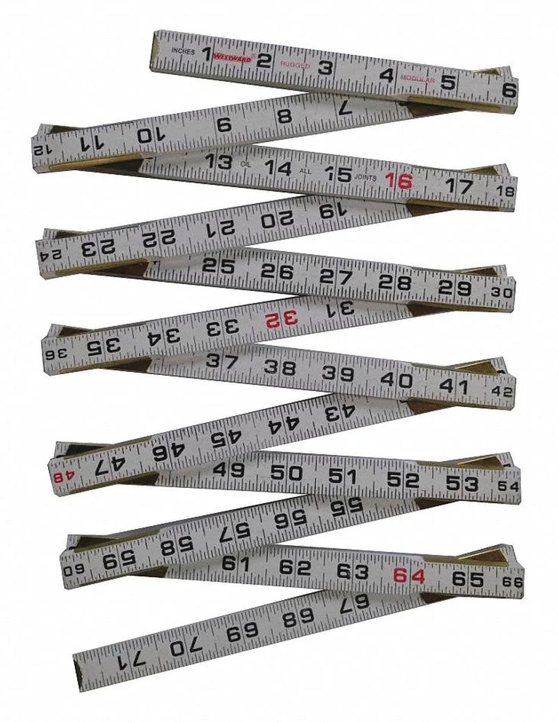 Westward Modular Mason Folding Rule,72 In. 30PC16