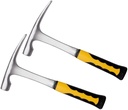 KINJOEK 32 Oz Brick Hammer 11.2 Inch Flat Head Rock Pick Hammer, All Steel Geologist Hammer Masonry Hammer with Shock Reduction Grip in Silver Brushed Finish 2 Packs