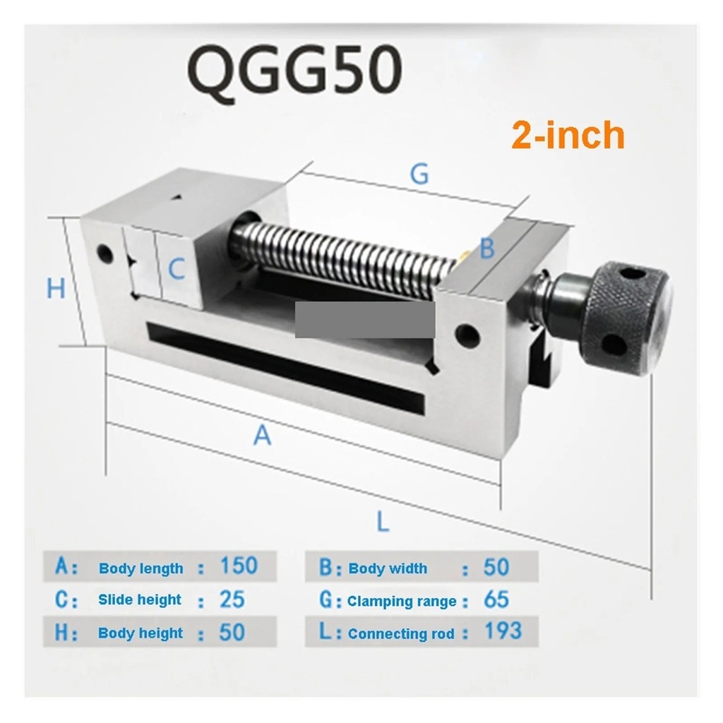 QGG50 2Inch Precision Manual Pliers Right Angle Vise Grinder Screw-Type Flat Pliers High Precision Grinding Machine Vise HRC45-50
