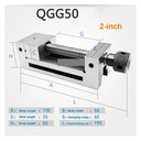 QGG50 2Inch Precision Manual Pliers Right Angle Vise Grinder Screw-Type Flat Pliers High Precision Grinding Machine Vise HRC45-50