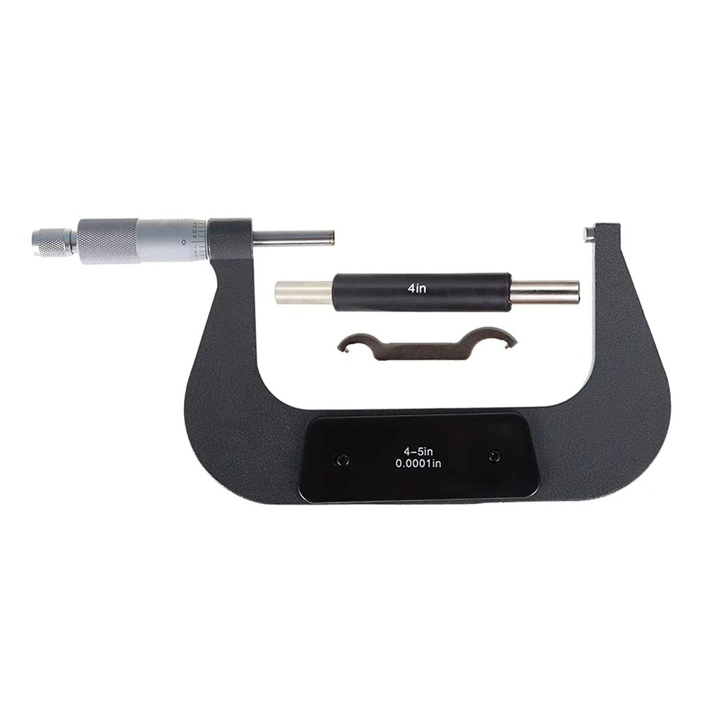 PET-U 4-5 Inch outside Micrometer 0.0001 Inch Precision Carbide Tip for Precision Measurement Work with Box