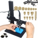Vertical Heat Press Machine-Heat Set Insert Tools with 370Pcs Threaded Inserts and Heat Set Tips M2/M2.5/M3/M4/M5/M6(1/4)/M8 Add Brass Nuts for Threaded Inserts for Plastic and 3D Printing Components