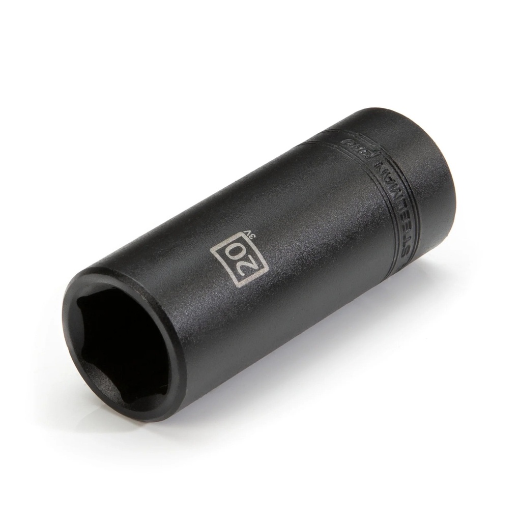 STEELMAN PRO 1/2-Inch Drive X 20Mm Deep 6 PT Impact Metric Single Socket 78290
