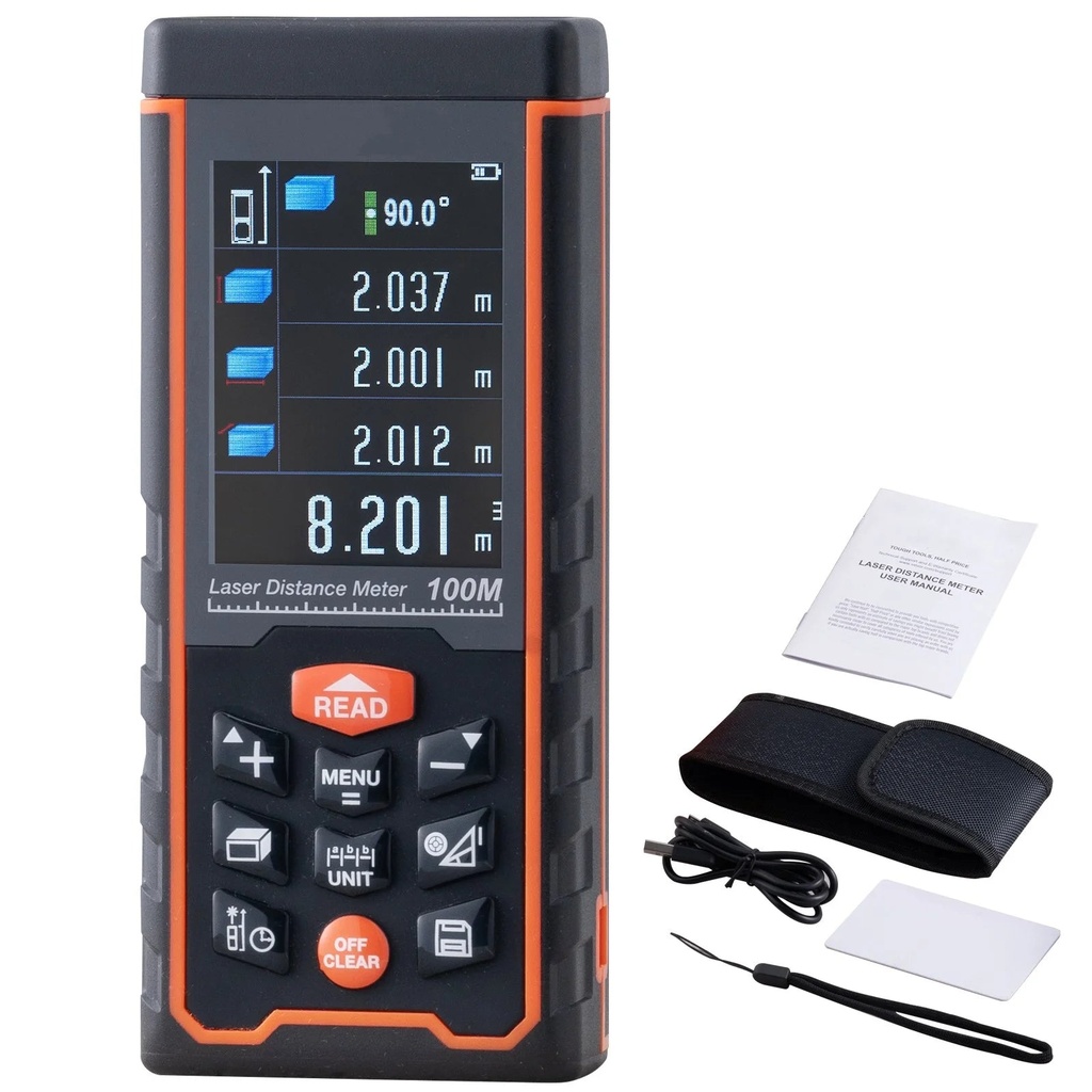 BENTISM Laser Measure Laser Distance Meter 328 Ft 1/16'' Area Volume Digital Tool