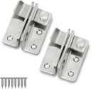 2 Pcs 2.4 Inch Satin Nickel Flip Gate Latches, Stainless Steel Bolt Latch for Safety Door Lock Latch, Right Open