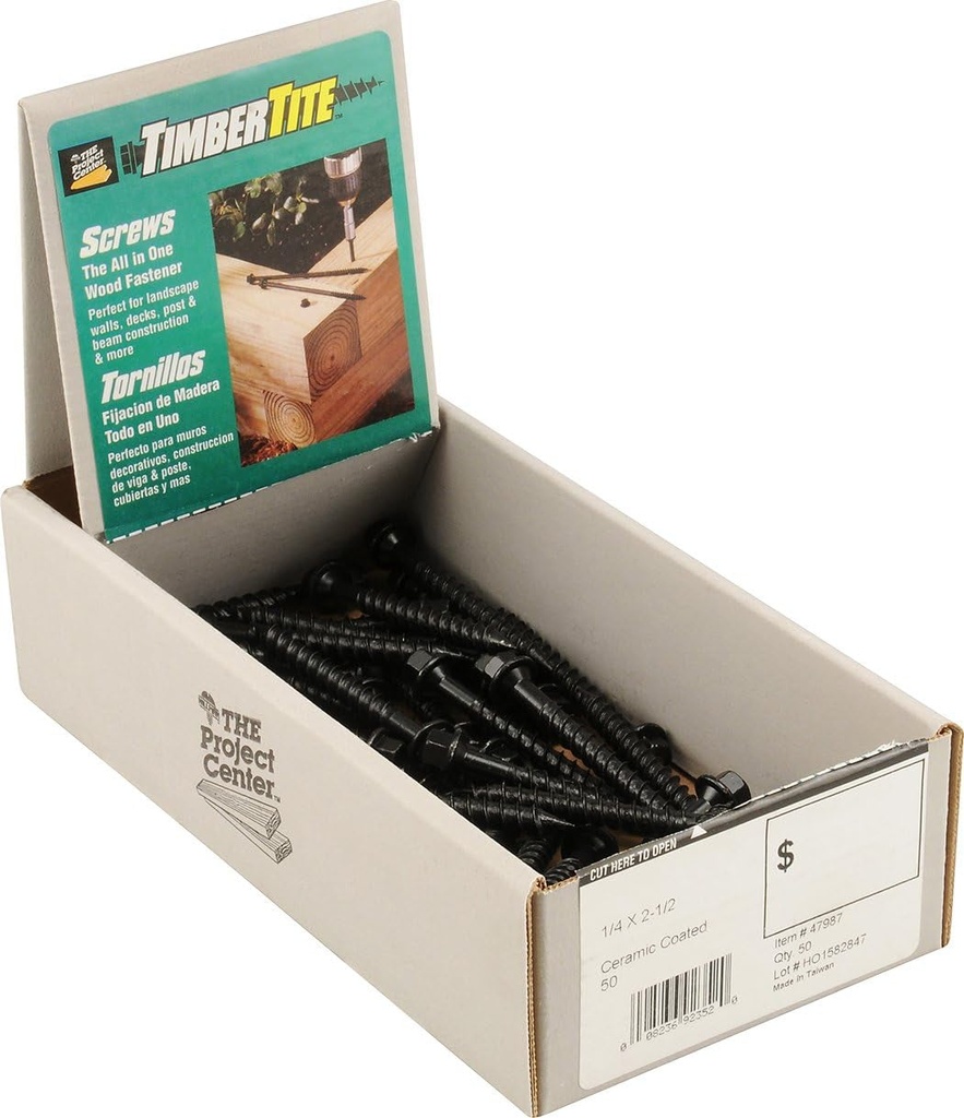 Hillman 47989 1/4 X4 Timber-Tite Landscape Screw, 250-Pack,Silver