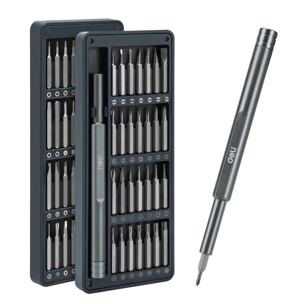 Deli 57-In-1 Small Precision Screwdriver Set, Professional Magnetic Mini Household Repair Tool Kit for Phone, Computer, Watch, Laptop, Macbook, Game Console, Eyeglass, Electroni