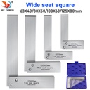 Machinist Square Set, 4-Piece High Precision Square Woodworking Wide Base Square Tool Right Angle Square L-Type Measuring Tool, 2-In, 3-In, 4-In & 6-In Squares